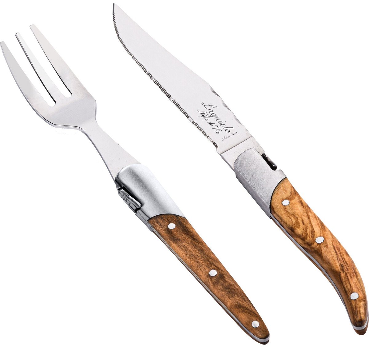 Laguiole Style de Vie - Tapas bestek - 4 persoons - Olijfhout