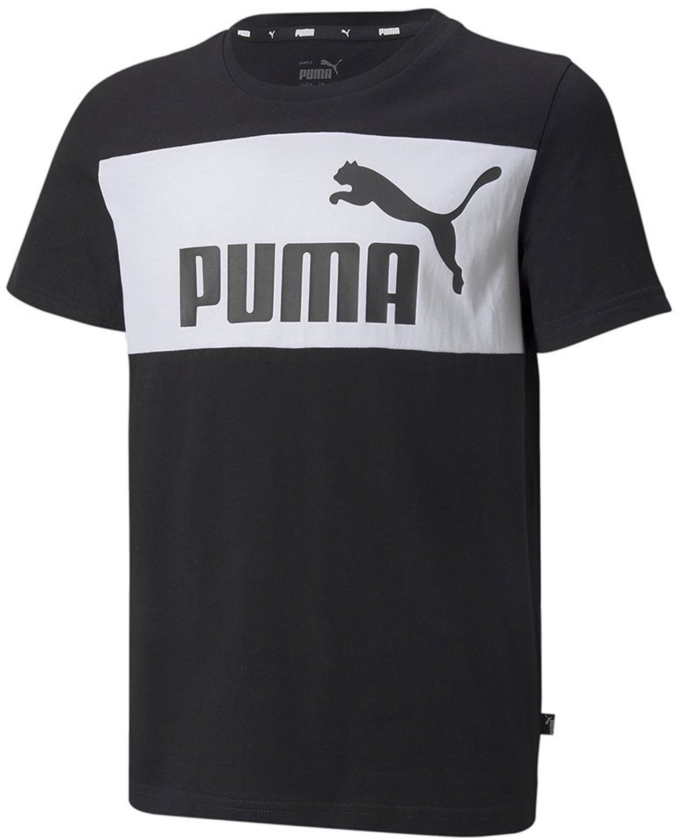 Puma Ess+ Colorblock T-shirt Met Korte Mouwen 9-10 Years Jongen Zwart
