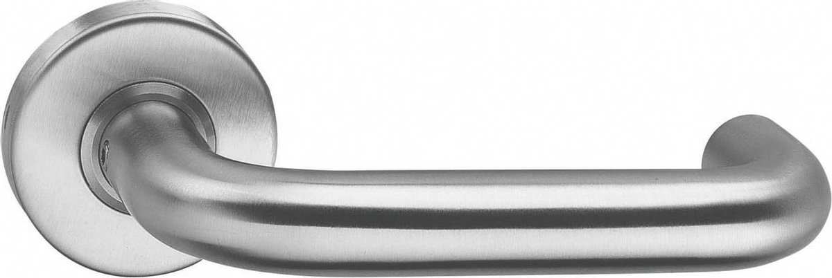 Intersteel Deurkruk Rond geveerd op rozet Ø53x10 mm met ring rvs geborsteld