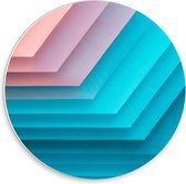 Forex Wandcirkel - Roze/Paarse/Blauwe Vlakken - 30x30cm Foto op Wandcirkel (met ophangsysteem)