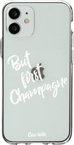 Casetastic Apple iPhone 12 Mini Hoesje - Softcover Hoesje met Design - But First Champagne Print