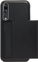 ADEL Kunststof Back Cover Hardcase Hoesje Geschikt voor Huawei P20 Pro - Pasjeshouder Zwart