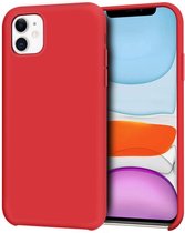 Siliconen Backcover Hoesje + Tempered Glas Screenprotector Geschikt voor: Apple iPhone 11 Pro Max -Rood