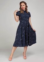 Collectif Mary Grace Zodiac Constellation 40's Swing Jurk Blauw