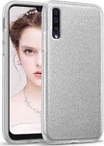 Samsung A70 Siliconen Glitter Hoesje Zilver