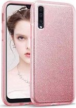 Samsung A70 Siliconen Glitter Hoesje Roze