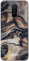 Samsung Galaxy A6 Plus (2018) Hoesje Transparant TPU Case - Wood Marble #ffffff