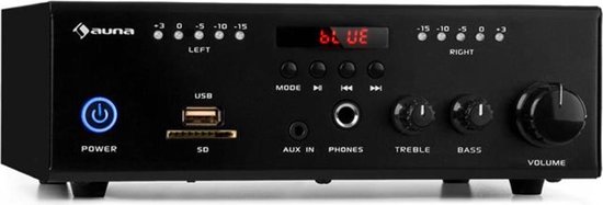 Amp4 BT SE mini-stereo-versterker Bluetooth afstandsbediening zwart - Auna