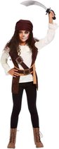 Smiffy's - Piraat & Viking Kostuum - Filmische Piraat - Meisje - Bruin, Wit / Beige - Small - Carnavalskleding - Verkleedkleding
