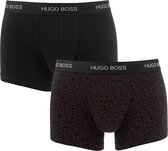 Hugo Boss 2P trunks giftbox print zwart - M