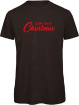 Kerst t-shirt zwart - Merry fuckin' Christmas - soBAD. | Kerst t-shirt soBAD. | kerst shirts volwassenen | kerst t-shirts volwassenen | Kerst outfit | Foute kerst t-shirts