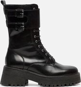 Ann Rocks Ann Rocks Veterboots Zwart Leer - Maat 39