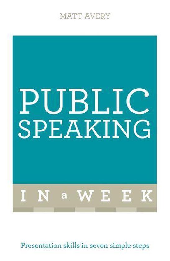 Public Speaking In A Week - cover