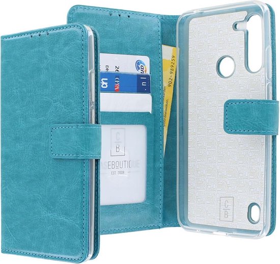 Motorola Moto G8 Power Lite Bookcase hoesje - CaseBoutique - Effen Turquoise - Kunstleer