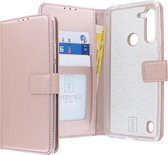 Motorola Moto cas G8 Power Lite Bookcase hoesje - CaseBoutique - Solide or rose - cuir artificiel