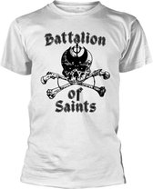 Battalion Of Saints Heren Tshirt -M- Skull & Crossbones Wit