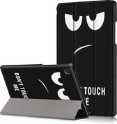 Geschikt voor Samsung Galaxy Tab A7 (2020) Hoesje - Tri-Fold Book Case met Wake/Sleep - Don't Touch