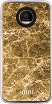 Motorola Moto Z Force Hoesje Transparant TPU Case - Gold Marble #ffffff