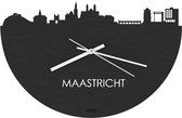 Skyline Klok Maastricht Zwart hout - Ø 40 cm - Stil uurwerk - Wanddecoratie - Meer steden beschikbaar - Woonkamer idee - Woondecoratie - City Art - Steden kunst - Cadeau voor hem - Cadeau voor haar - Jubileum - Trouwerij - Housewarming -