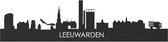 Skyline Leeuwarden Zwart hout - 80 cm - Woondecoratie design - Wanddecoratie met LED verlichting