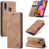 Portemonnee Hoesje Samsung Galaxy A20s Retro Wallet Case - Brown