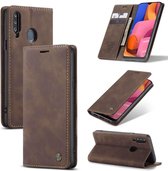 Portemonnee Hoesje Samsung Galaxy A20s Retro Wallet Case - Coffee