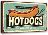 Schilderij Uithangbord Hotdogs, 2 maten