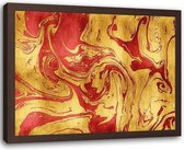 Foto in frame Rood-Goud abstractie, 100x70cm, Premium print