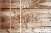 Schilderij LOVE op houten planken, (print op canvas)XXL, 4 maten, wanddecoratie