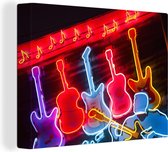Guitares lumineuses au néon toile 2cm 40x30 cm - petit - Tirage photo sur toile (Décoration murale salon / chambre)