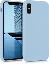 kwmobile telefoonhoesje voor Apple iPhone X - Hoesje met siliconen coating - Smartphone case in pastelblauw