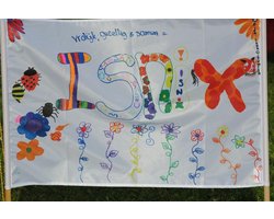 Spandoek wit 60x180cm | met D ringen