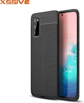 Xssive Leder look TPU Cover voor Samsung Galaxy A71 - Zwart