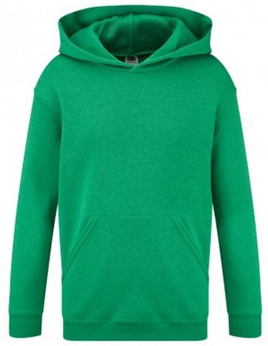 Fruit of the Loom Classic Sweatshirt met capuchon voor kinderen / kinder (Heather Groen)