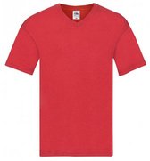 Fruit Of The Loom Heren Originele V-hals T-shirt (Rood)