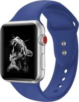 Shop4 - Bandje voor Apple Watch 6 44mm - Small Siliconen Donker Blauw
