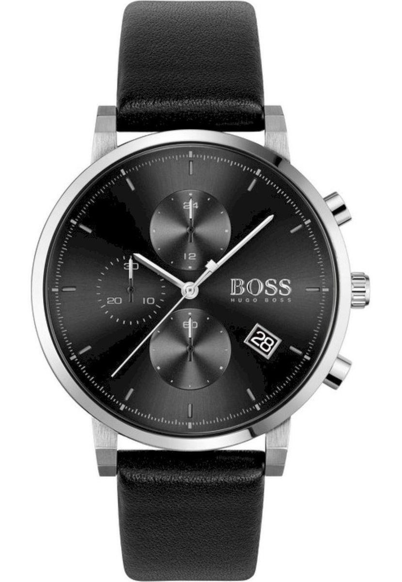 Hugo Boss Integrity 1513777 Horloge - Leer - Zwart - Ø 43 mm