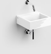 Clou Flush 1 fontein - 28x27x9cm - zonder kraangat - met plug - keramiek Wit