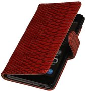 Wicked Narwal | Snake bookstyle / book case/ wallet case Hoes voor Huawei Honor 4C Rood