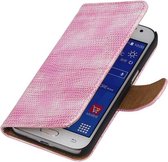 Wicked Narwal | Lizard bookstyle / book case/ wallet case Hoes voor Samsung Galaxy Xcover 3 G388F Roze