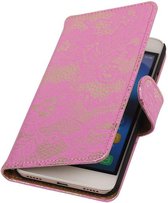 Wicked Narwal | Lace bookstyle / book case/ wallet case Hoes voor Huawei Honor 4 A / Y6 Roze