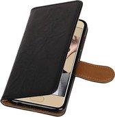 Wicked Narwal | Echt leder bookstyle / book case/ wallet case Hoes voor Honor 9 Zwart