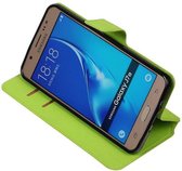 Wicked Narwal | Cross Pattern TPU bookstyle / book case/ wallet case voor Samsung Galaxy J7 (2016) Groen