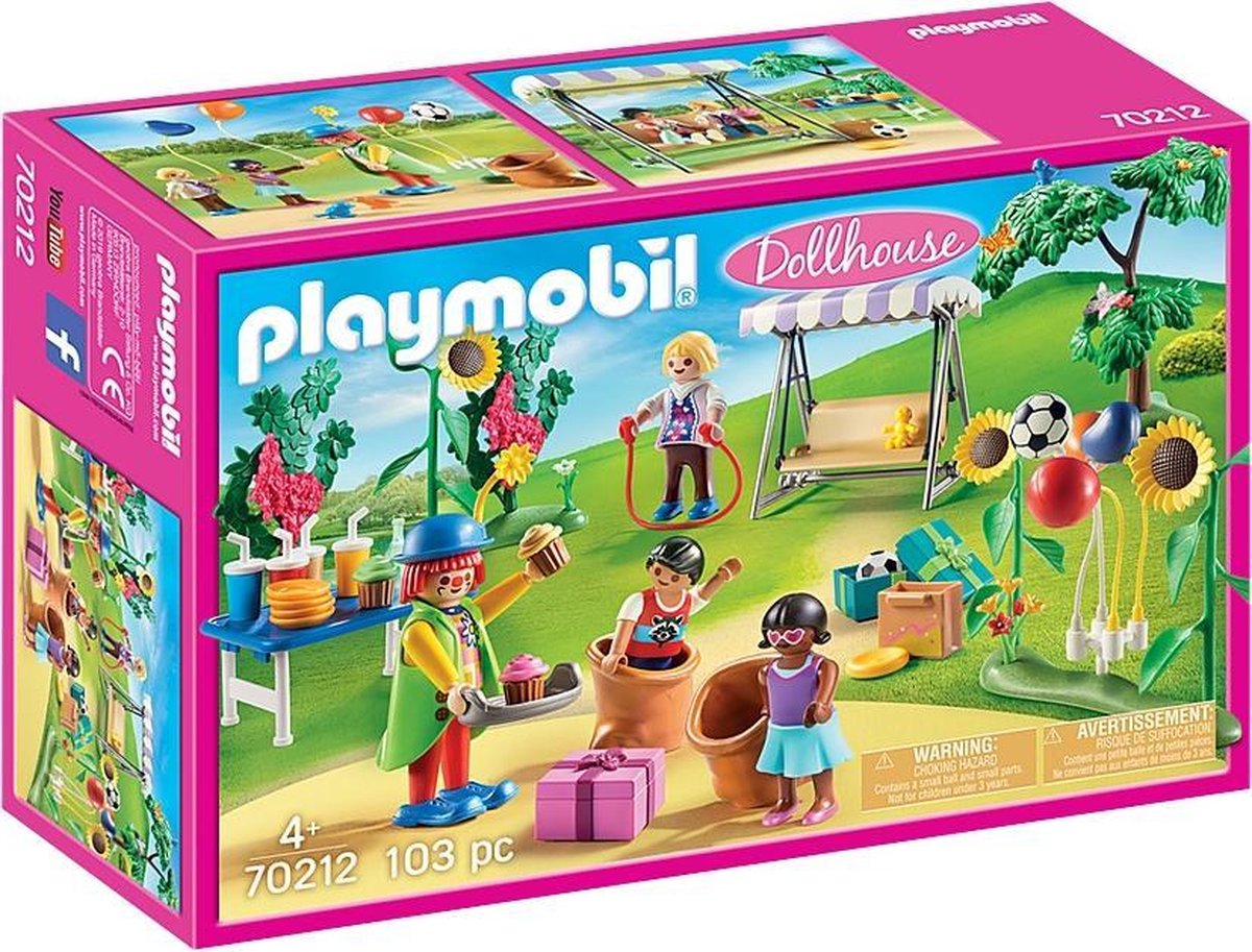 Beweegt niet Verslijten Plak opnieuw PLAYMOBIL Dollhouse Kinderfeestje met clown - 70212 | bol.com
