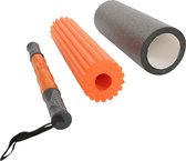 Foam Roller 3 in 1 - Mambo Max | Oranje - Zwart | Pilates roller