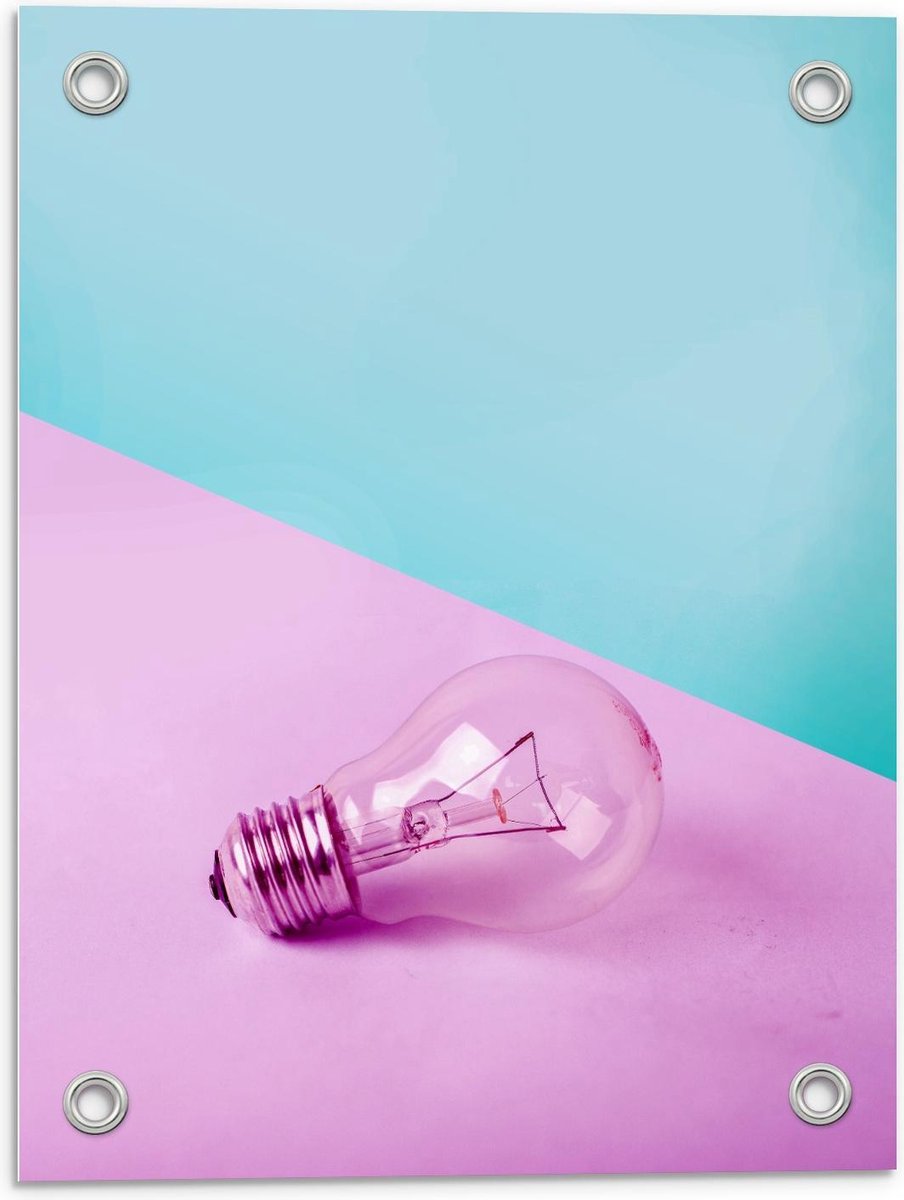 Tuinposter – Paarse Gloeilamp - 30x40cm Foto op Tuinposter (wanddecoratie voor buiten en b