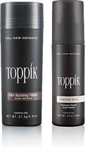 Toppik Hair Fibers Voordeelset Donkerbruin - Toppik Hair Fibers 27,5 gram + Toppik Fiberhold Spray 118 ml - Voor direct voller haar