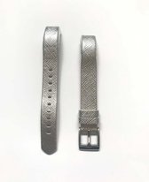 watchbands-shop.nl Leren bandje - Fitbit Alta (HR) - Zilver - Large