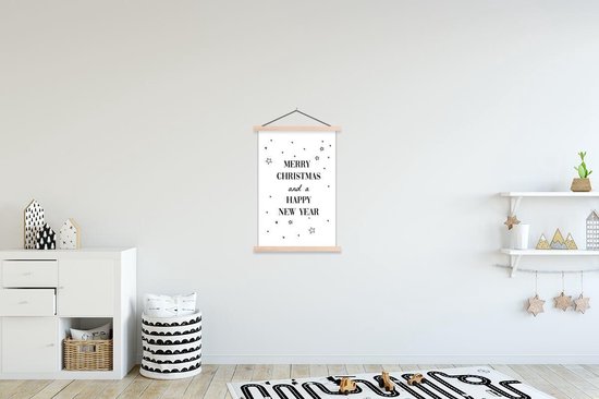 Beau cadeau pour Noël - Joyeux noël et bonne année affiche d'école en textielposter blanc 60x90 cm - Tirage photo sur affiche textielposter (décoration murale salon / chambre)