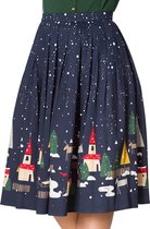 Banned Christmas Town 50's Swing Rok Navy